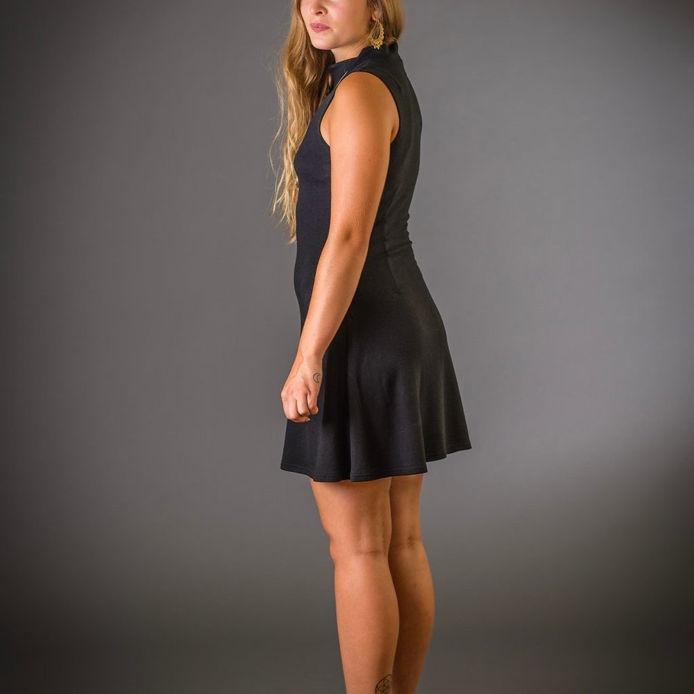 SOLD OUT  - Eco Friendly - Turtle Neck Dress - Black - Picture 3 of 4